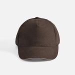 Бейсболка Long Beach, коричневая с бежевым — изображение 3