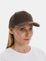 Бейсболка Long Beach, коричневая с бежевым — изображение 6