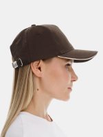 Бейсболка Long Beach, коричневая с бежевым — изображение 7