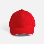 Бейсболка Long Beach, красная с белым — изображение 3