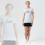 Футболка женская Hate-Love, голубая — изображение 4