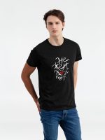 Футболка «Нежен», черный меланж — изображение 3