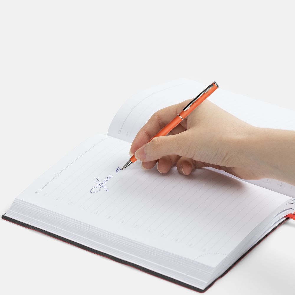 7078.20_12_1000x1000 Ручка шариковая Hotel Chrome, ver.2, матовая оранжевая — изображение 5