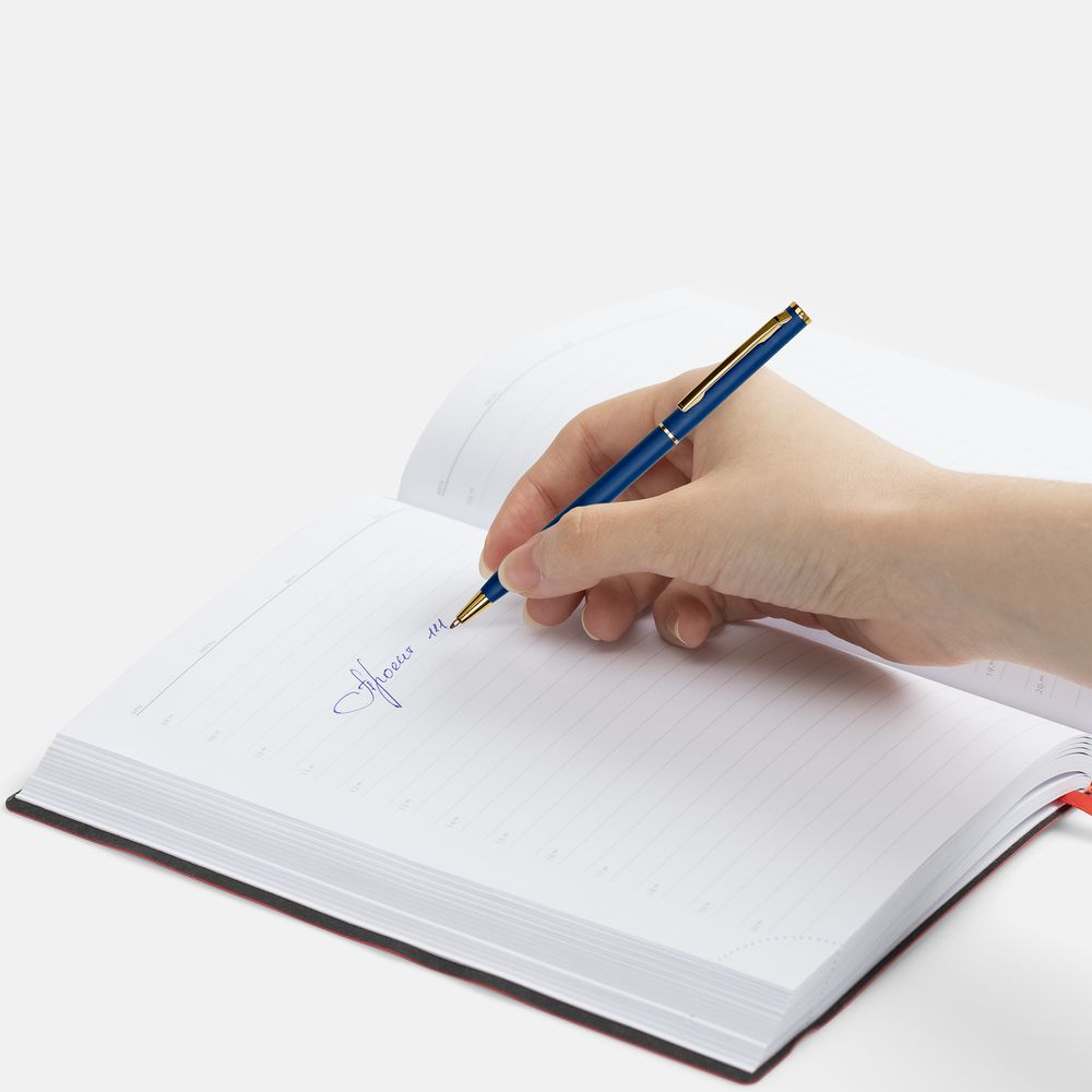 7079.40_15_1000x1000 Ручка шариковая Hotel Gold, ver.2, матовая синяя — изображение 4