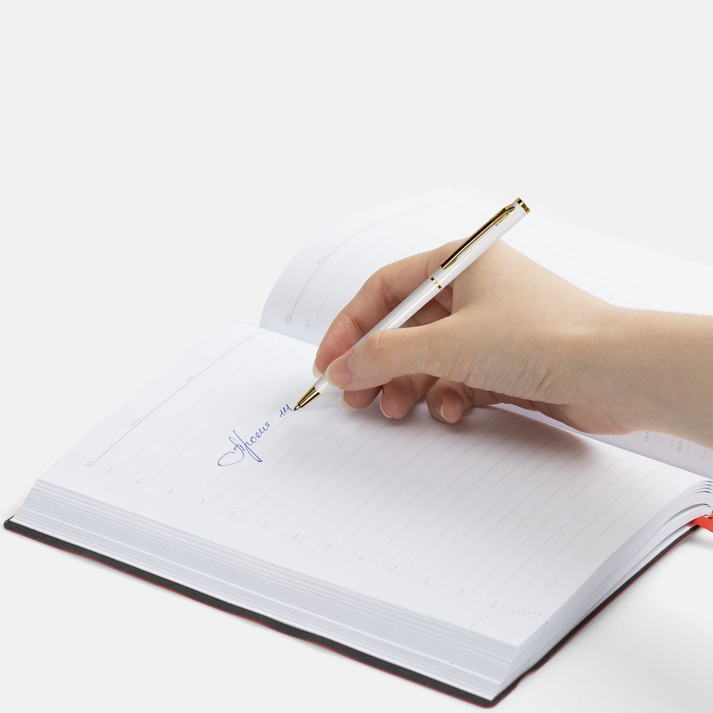 7079.60_18_1000x1000 Ручка шариковая Hotel Gold, ver.2, глянцевая белая — изображение 4