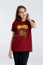 Футболка A God is High, гранатово-красная — изображение 5